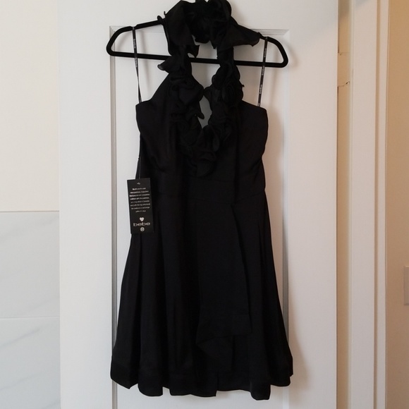 bebe Dresses & Skirts - HTF BEBE Summer Romance Rosette Ruffle Halter Dres